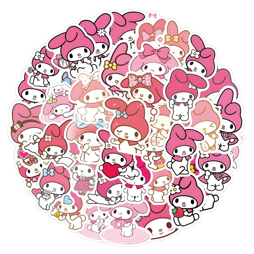 

10/30/60pcs Kawaii My Melody Anime Cartoon Stickers Decals Kids Toys DIY Laptop Suitcase Phone Notebook Diary Decoration Sticker