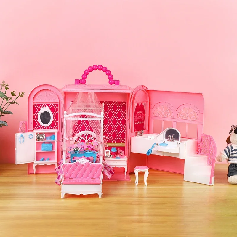 Barbieys Butter Deluxe Bedroom ReplMansion Toy Set, Sweet House Gift Box, Sac à main pour fille, Déformation, 30cm