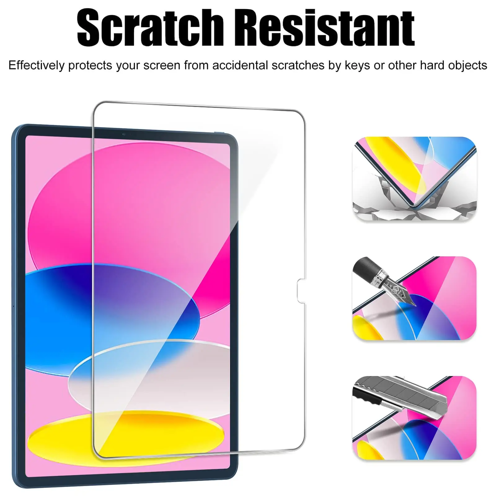 (3 Packs) Tempered Glass For Apple iPad 10 2022 10.9 10th Generation A2696 A2757 Anti-Scratch Screen Protector Tablet Film