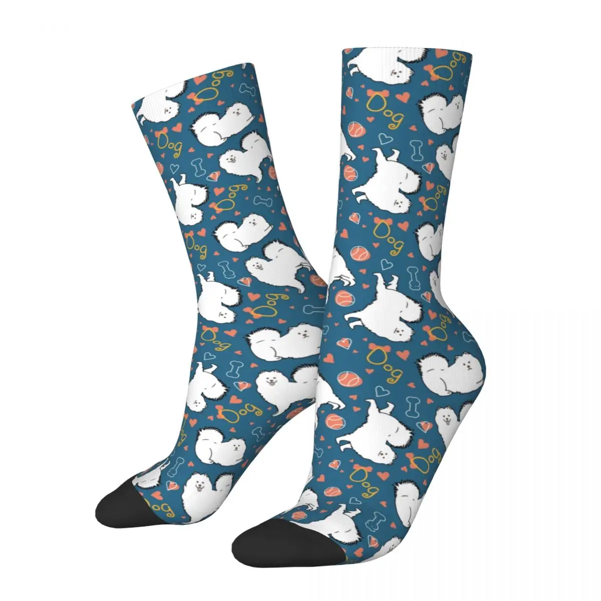 

New Male Men Socks Casual Love Samoyed Dog Sock Polyester Animal Sport Women Socks Spring Summer Autumn Winter