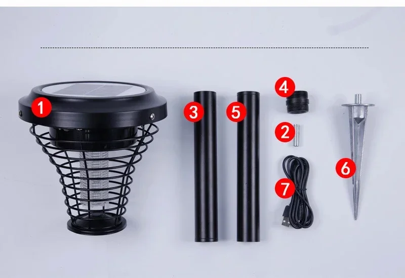 Outdoor Solar Mosquito Repellent Lamp with Adjustable Lighting and ABS Housing&zwnj; &zwnj;