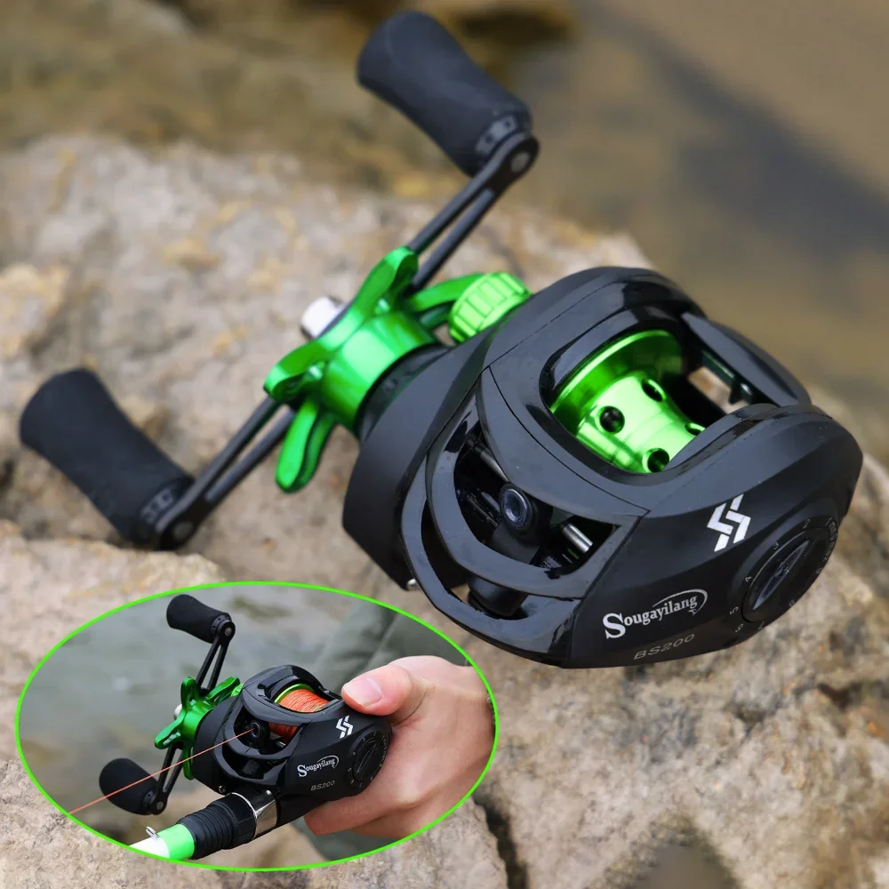 fishing reel Sougayilang Baitcasting Reels 7.2:1gear Ratio Reels Metal Spool Max Drag 10kg Trolling Reel for Freshwater Crap Fishing Pesca