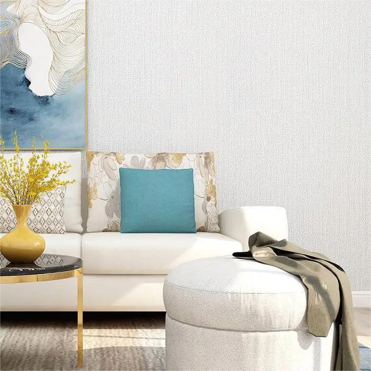 Grosso Auto-adesivo Isolamento Térmico Wallpaper Cor Lisa 3d Linen Stickers Anti-colisão Renovação 10m