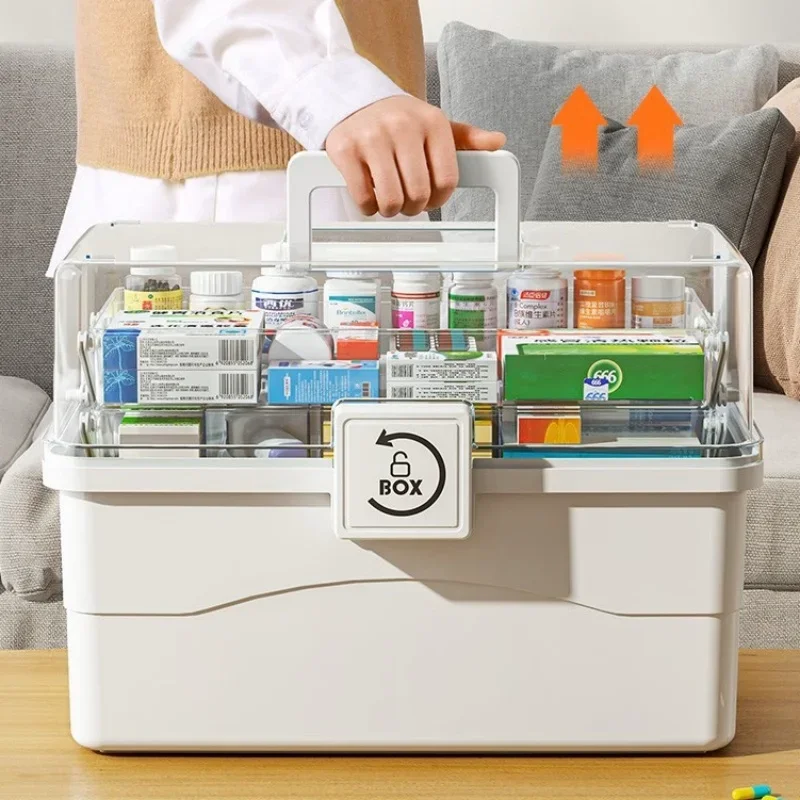 Home Medicine Box Large Capacity Medicine Storage Multi Layer Classification Home Medicine Box Portable First Aid Medical Kit