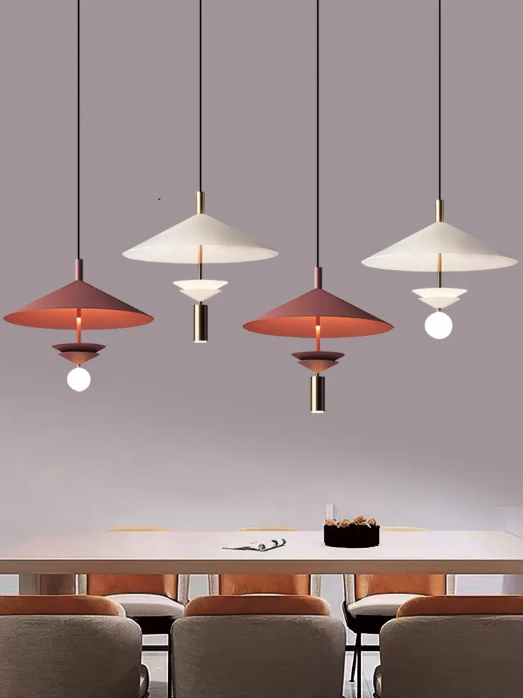 Description Picture 2 of itemFrench Umbrella pendant light dining table red ufo lamp living room resteruant Minimalist led lamp for coffee office shop light