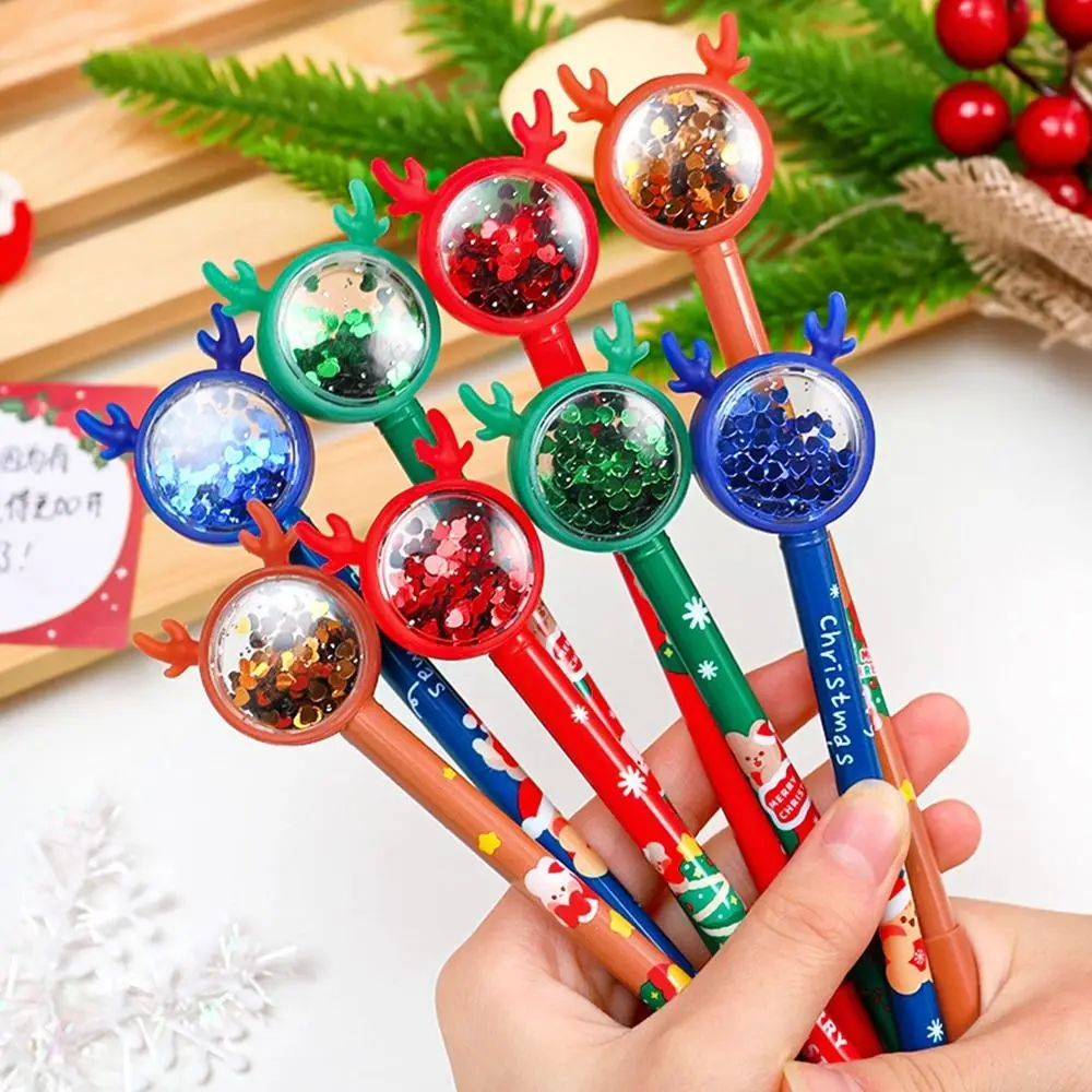 

Pen Cute Cartoon Ballpoint 0.5mm Writing Pen Elk Pressable Pens Signing Pen Christmas Stationary Supplies Christmas Gel Pens