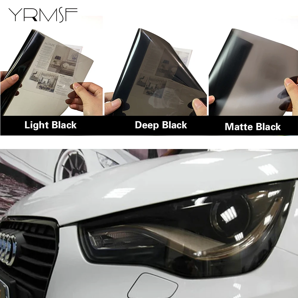 Car Headlight Vinyl Film Taillight Smoke Black PVC Fog Light Tint Vinyl Wrap Motorcycle Sticker Light Cover for Car Accessories