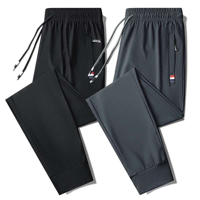 New Ice Silk Sports Comfortable Pants Sweat-absorbing Quick Drying Breathable Men's Outdoor Running Leisure Pants