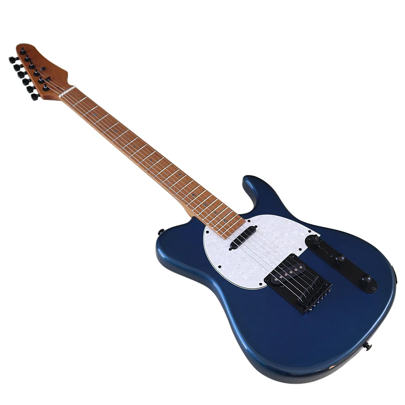 6 Strings Electric Guitar Metaillc Blue Solid Okoume Body 39 Inch High Glossy Guitar Canada Maple In Stock