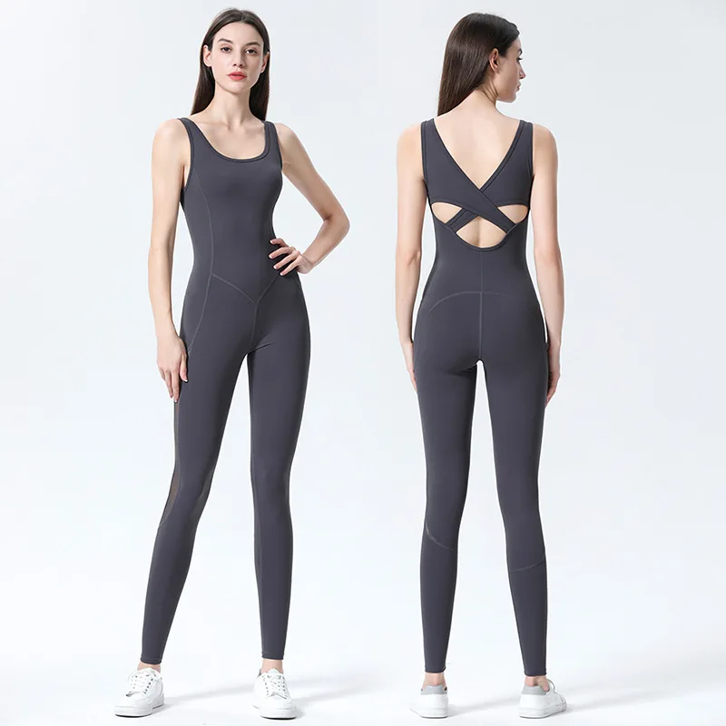 2023 Women's New One-Piece Dance Training Body Fitness Sleeveless Quick-Drying Jumpsuit