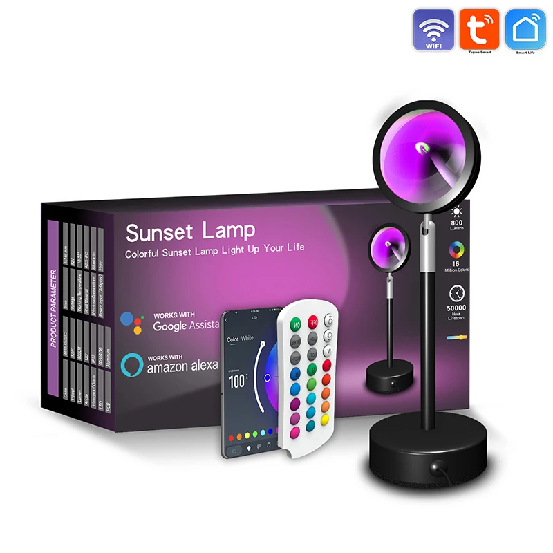 Sunset Lamp Remote Control Rainbow Led Lights Remote Sunset Lamp