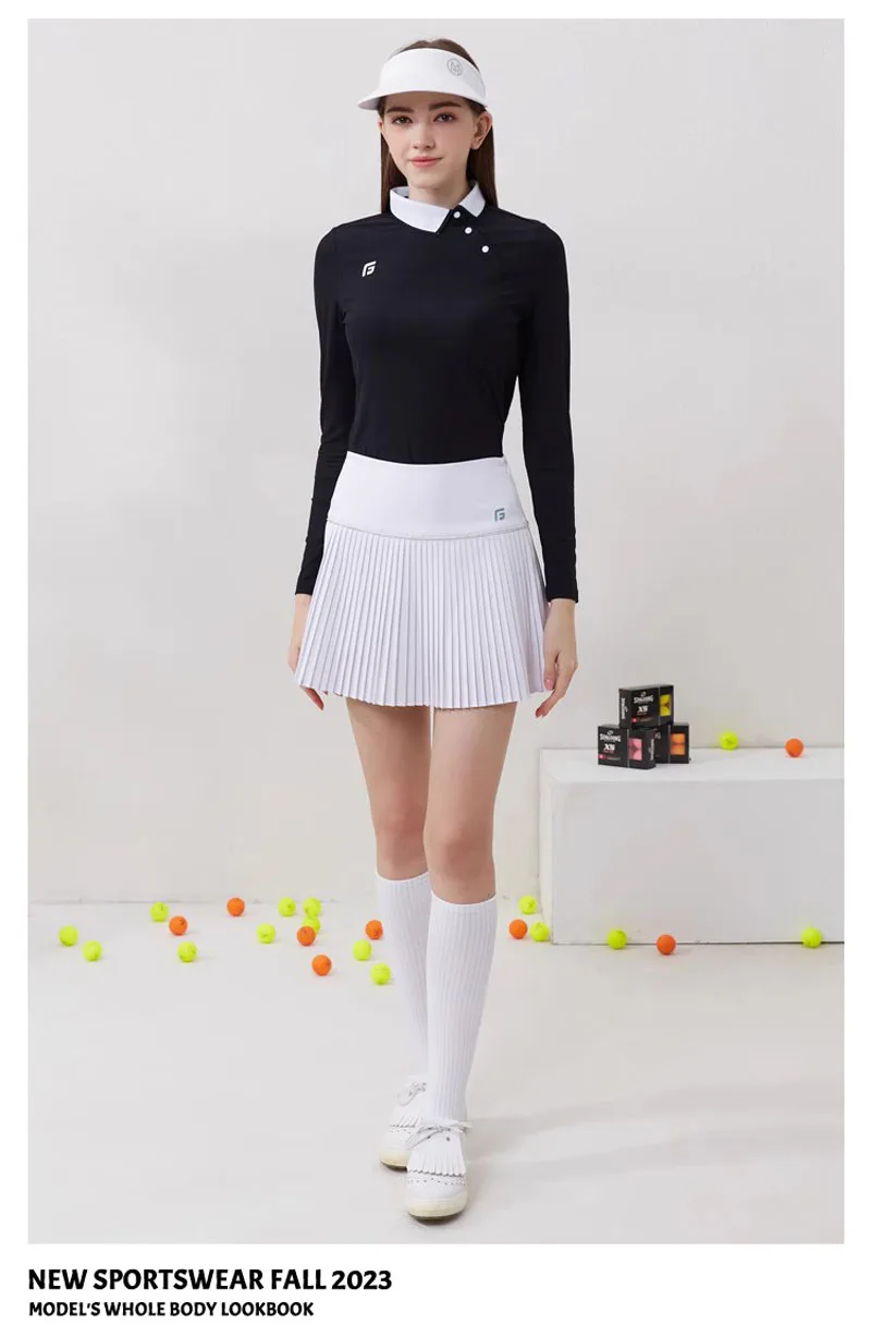 sping Autumn golf wear Golf Women's Skirt Casual Quick Dry, Breathable Elastic Pleated Pant Skirt ladies golf shirt long sleeve