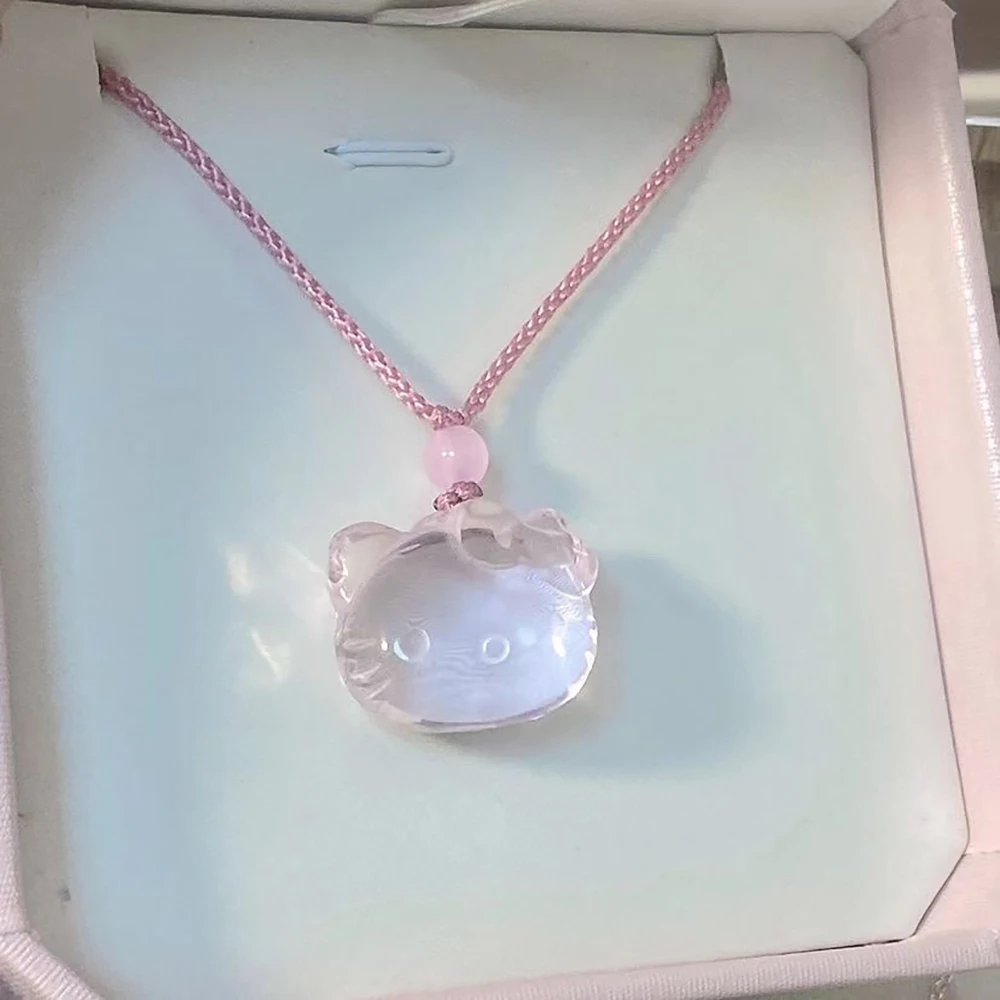 Hello kitty x Swarovski Necklace silver heart Sanrio jewelry Gifts Used