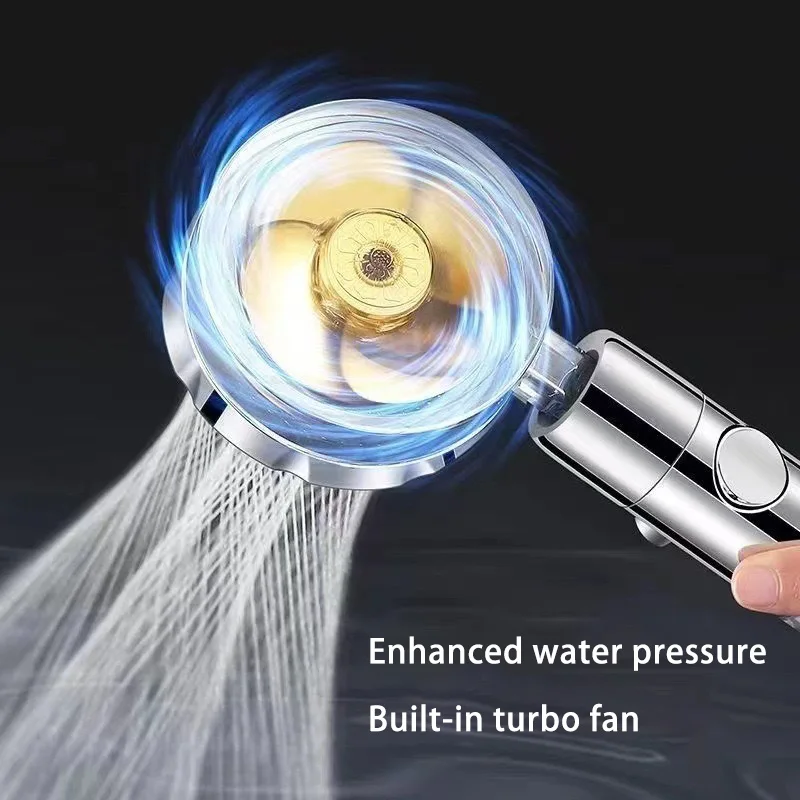 Shower Head Shower Set Xiaomi Mijia Shower Nozzle Pressurized 360 Degrees Propeller Fan Shower Saving Spray Adjustable Showerhead Filters Bathroom Set