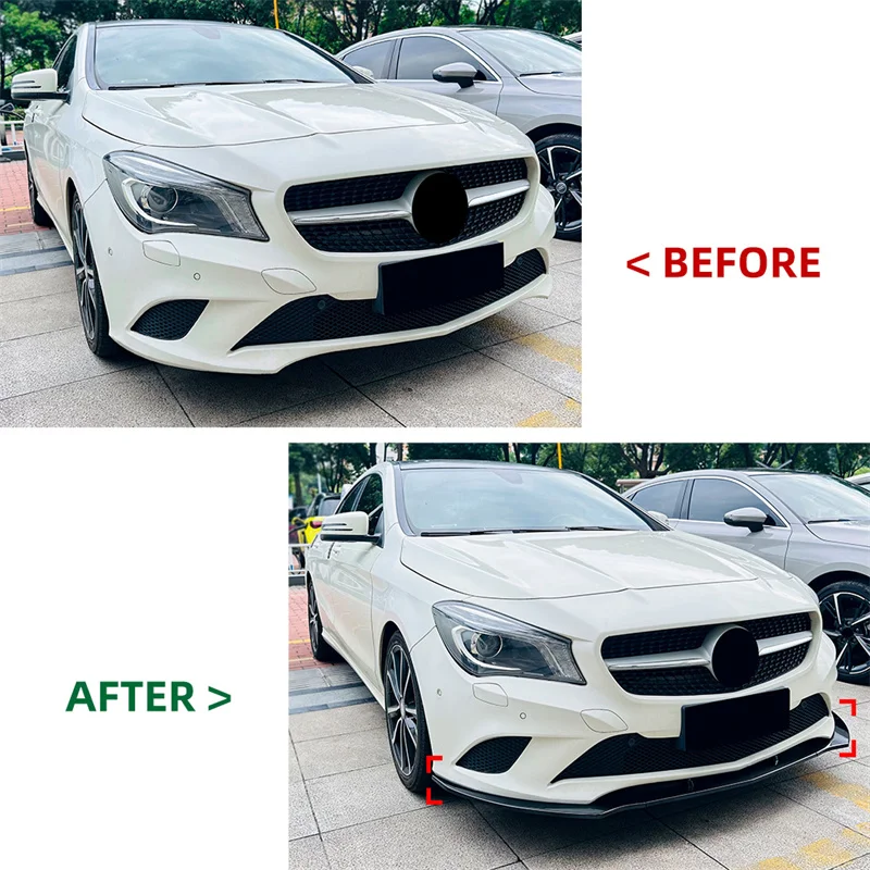 メルセデスベンツC117/W117 CLA A180 A200 A220 A250 amg CLA45 フロントバンパー リップスポイラー スプリッター カナード ベント セット フロントバンパーリップボディキットスポイラースプリッターABS