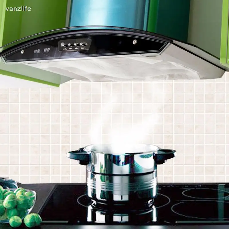 5pcs/vanzlife can be cut Cookware paper absorbing paper anti-oil fumes stickers for kitchen filter absorbing hoods
