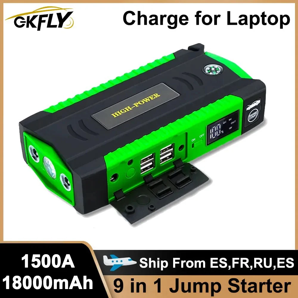 GKFLY High Power 16000mAh Car Jump Starter 12V Starting Device Power Bank Petrol Diesel Car Battery Booster Charger Starter