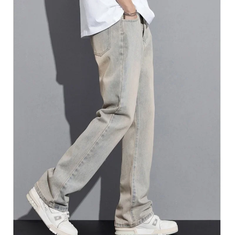 Spring Autumn Tall Men 190CM Guy Extra Long 115CM Lengthen Jeans Black Vintage Loose Straight Trousers Cowboy Male Denim Pants 4