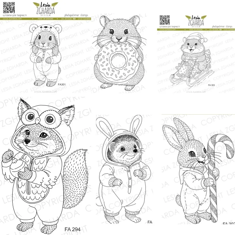 사탕 지팡이를 든 잠옷을 입은 토끼 클리어 스탬프 스크랩북 다이어리 장식 스텐..