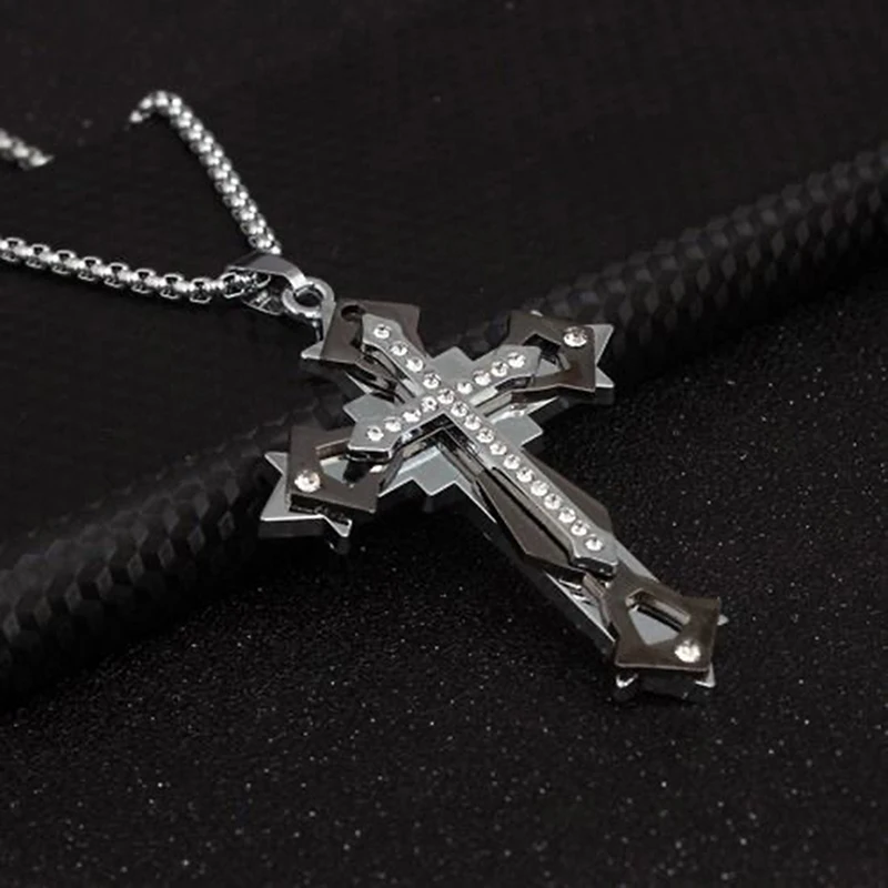 

Модное ожерелье из сплава с алмазным крестом Мужская индивидуальная подвеска в стиле хип-хоп универсальные аксессуары для свитшота и цепи для мужчин и женщин