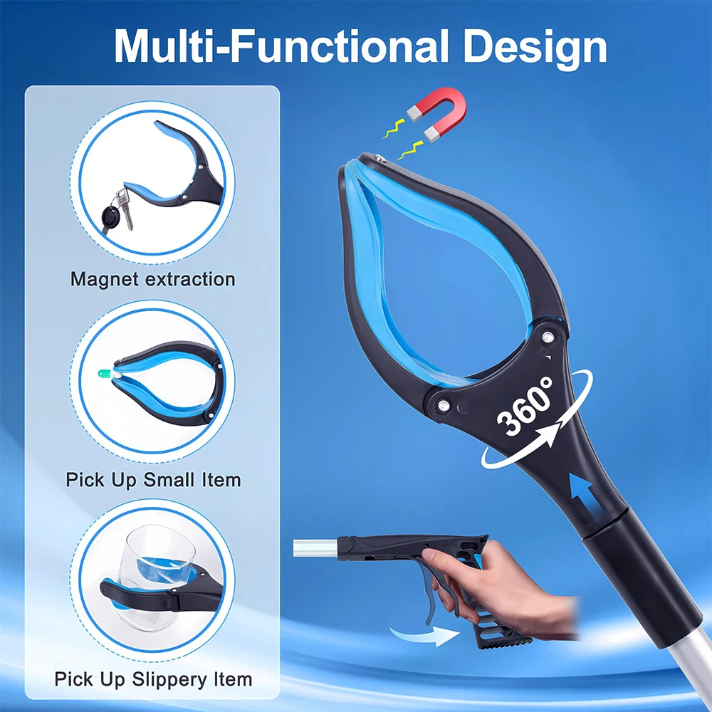 32 Inch Extra Long Foldable Grabber Reacher Pickers Garbage Pick Up Mobility Aid Reaching Assist Hand Tools for Elderly 2