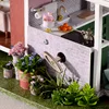 DIY Wooden Doll Houses Monet Garden Casa Miniature Model Kit Villa Dollhouse with Furniture Led Light for Friends Birthday Gifts 5