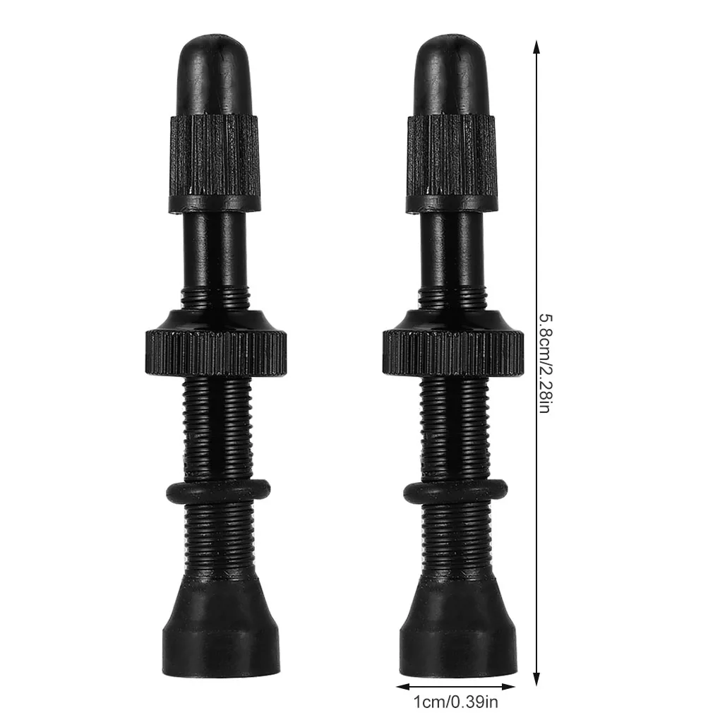 

2pcs Tubeless Valve Removable Core Solid Color Wear-resistant Vacuum Nozzle Replacing Tire Accessories Black 54mm