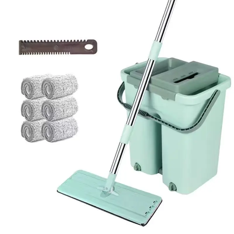 Mop Bucket A Set Of Hand Free Flat Mop Household Scraping Mop Lazy Mop