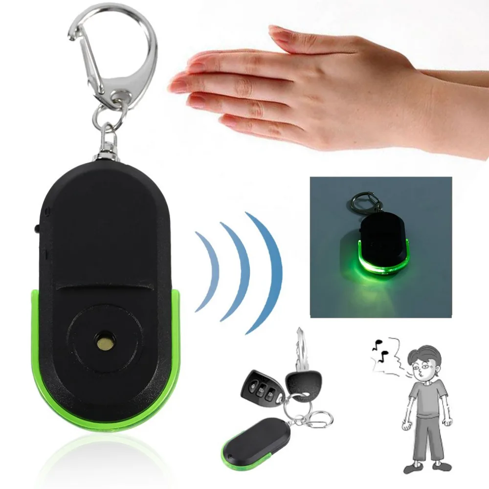 

Portable Size Old People Anti-Lost Alarm Key Finder Wireless Useful Whistle Sound LED Light Locator Finder Keychain