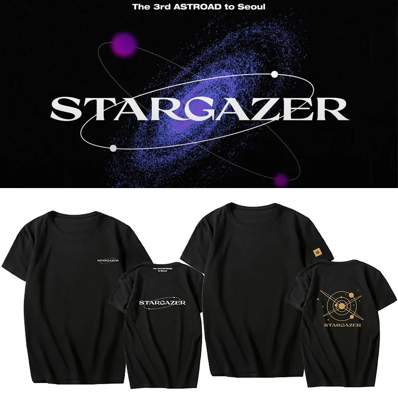 KPOP ASTRO STARGAZER T-Shirt 3rd ASTROAD STARGAZER Cha TShirt Drive to the Starry Road Tee Top Short Sleeve Cotton