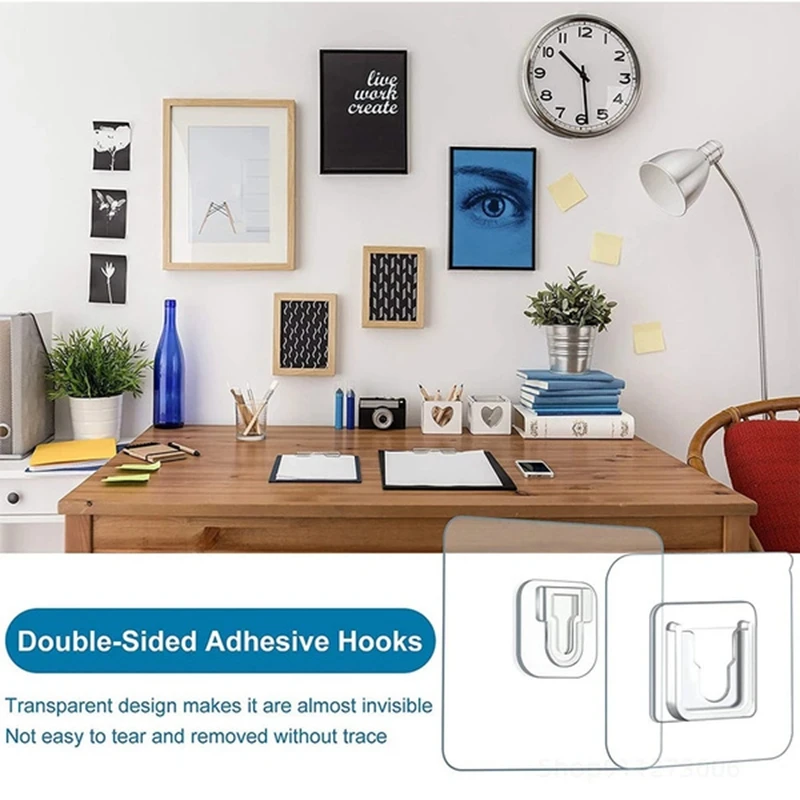 5/10 Pair Double-Sided Adhesive Wall Hooks Hanger Strong Transparent Hooks Suction Cup Sucker Wall Storage Holder For Kitchen storage hook