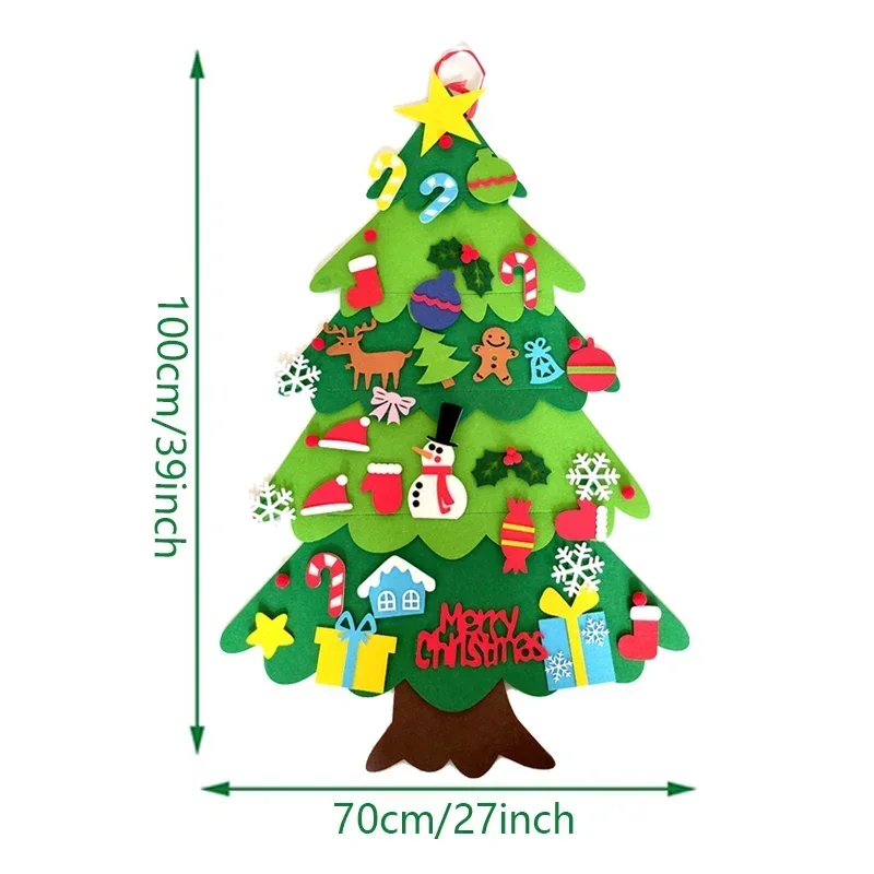 DIY Felt Christmas Tree Christmas Decoration for Home Navidad New Year Ornaments Santa Claus Xmas Kids Gifts