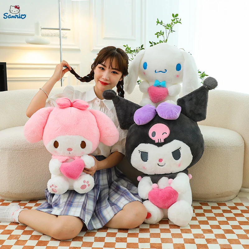 

Big Size Kuromi Melody Cinnamoroll Plush Toys Pillow Anime Stuffed Doll Anime Sofa Cushion Girl's Room Decoration Xmas Gift