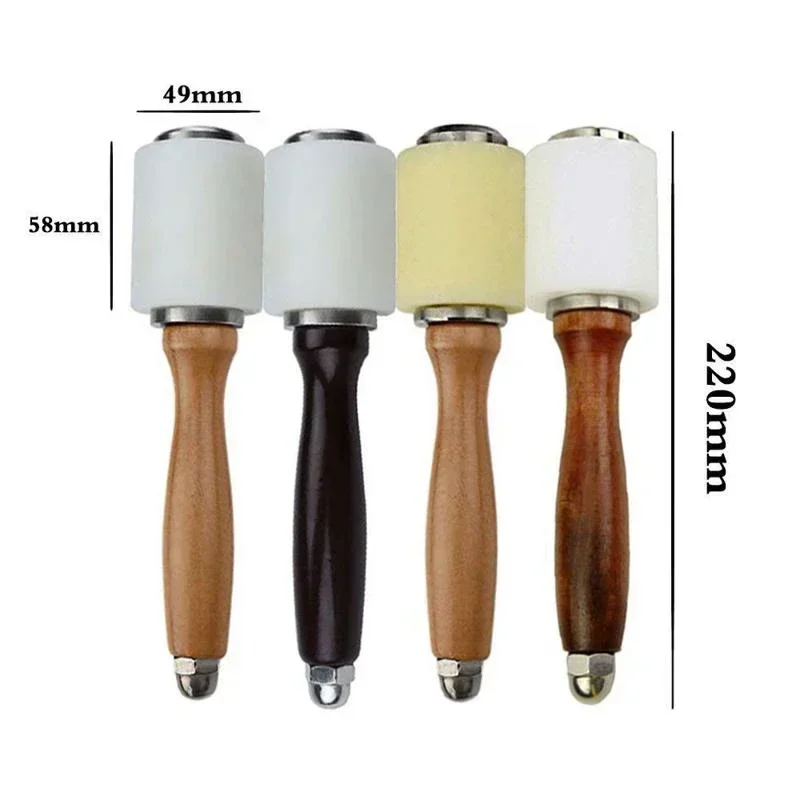 1 PCS DIY Leather Craft Tool Hammer T Shaped Straight Handmade Carving Cutting Punching Printing Engraving Drilling Nylon Beat 2