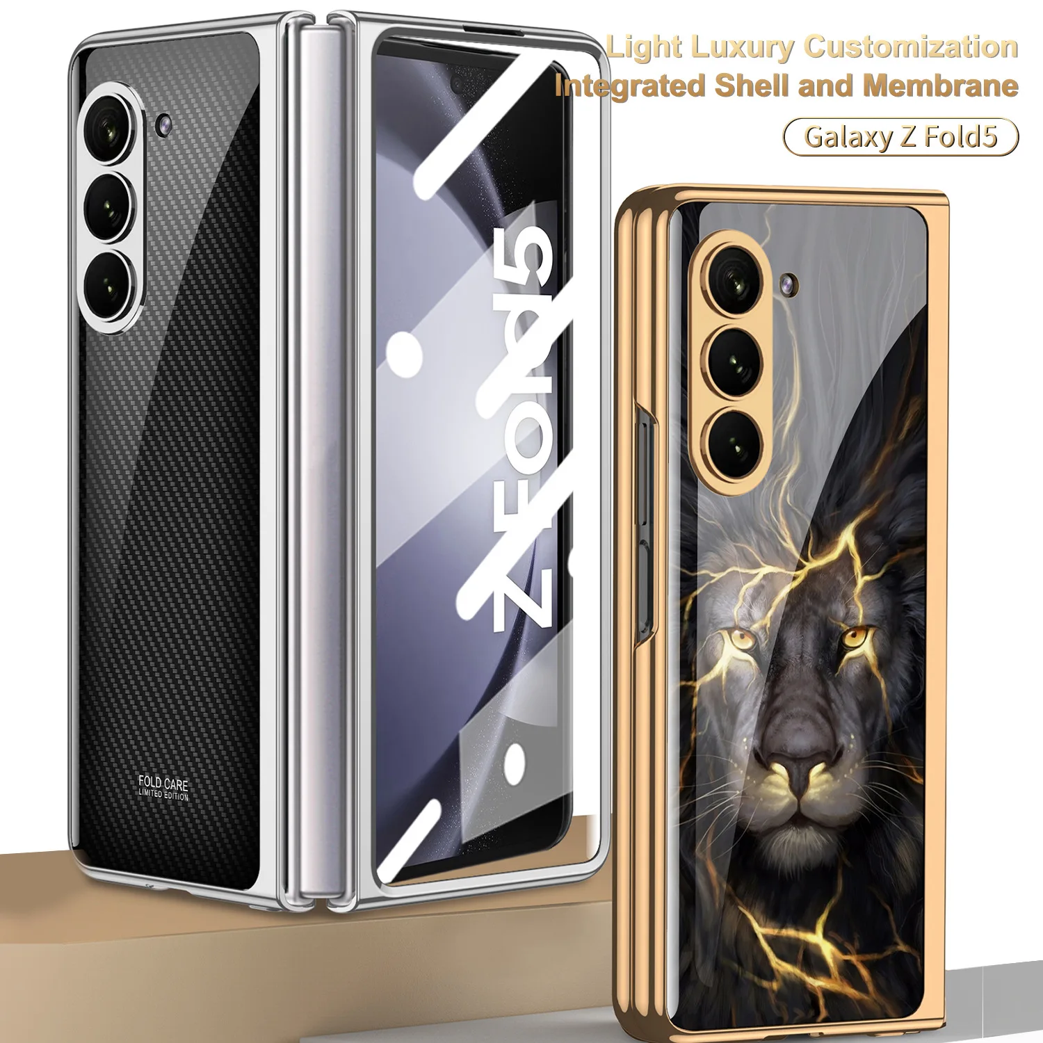 

Защитный стеклянный чехол с полным покрытием 360 для Samsung Galaxy Z Fold 5, чехол с гальваническим покрытием, чехол из закаленного стекла для Z Fold5 5G, защита от падения