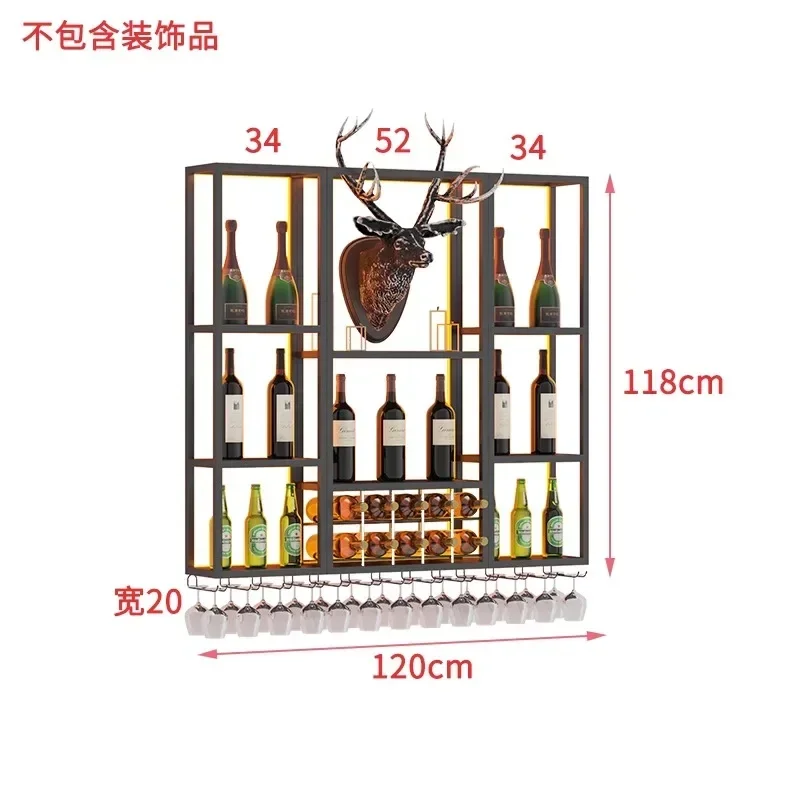 Assemble Industrial Bar Bar Wine Glass Wall Stand Entrance Corner Cabinet Drink Showcase Furniture Mini Hall Gabinete Shelf Shop