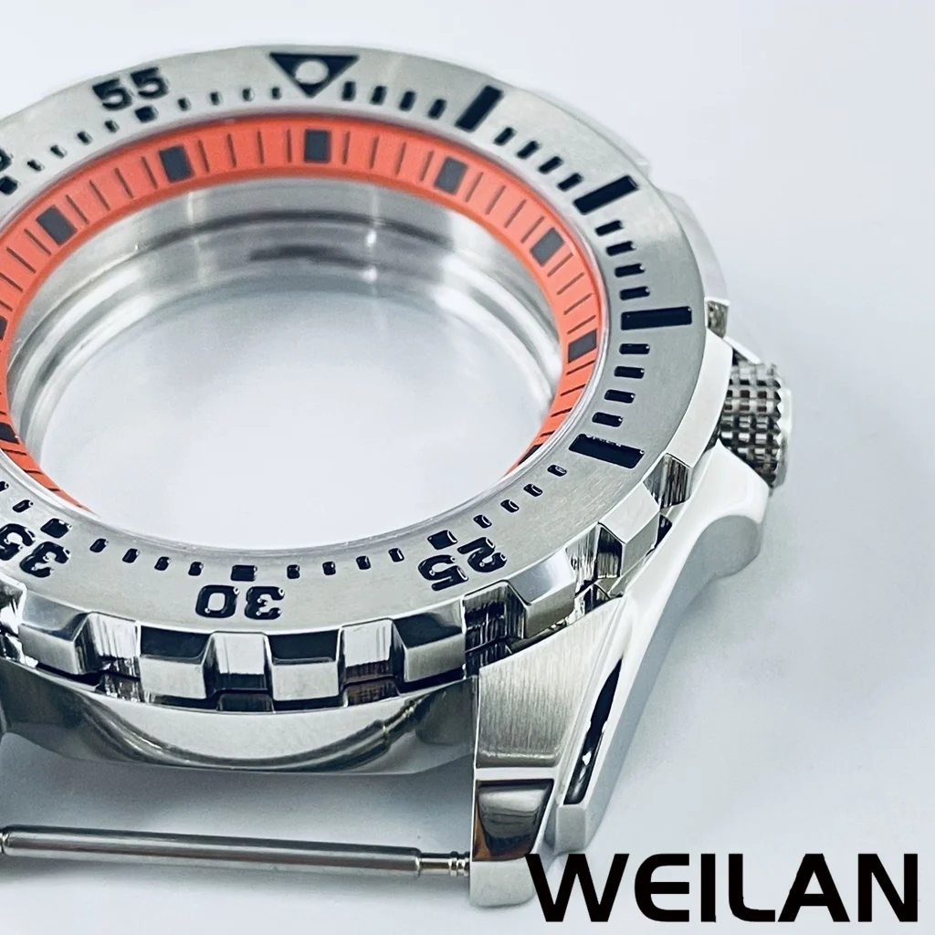 Stainless Steel Watch Case with Multicolor Chapter Ring, 44mm