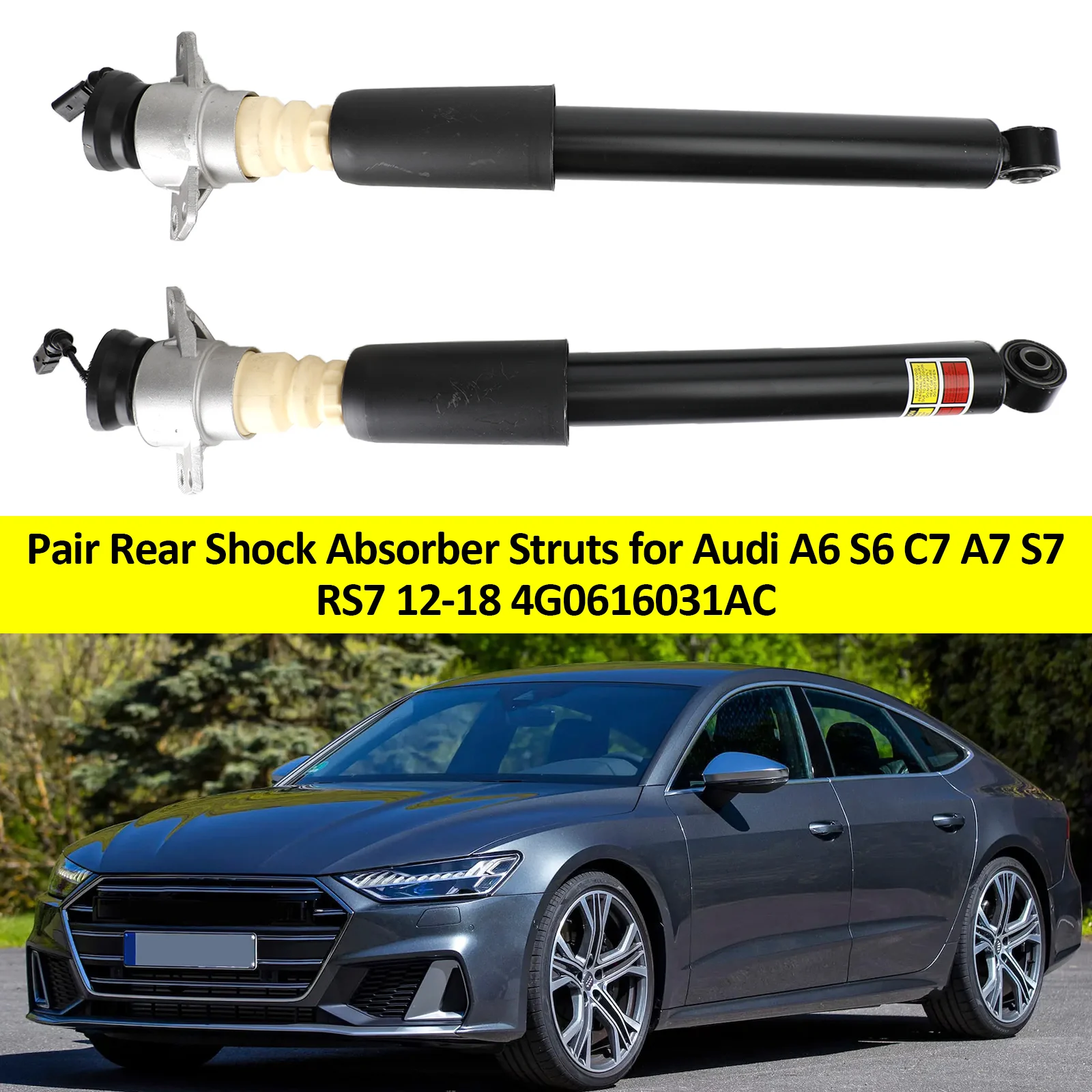 

Areyourshop Pair Rear Shock Absorber Struts for Audi A6 S6 C7 A7 S7 RS7 12-18 4G0616031AC