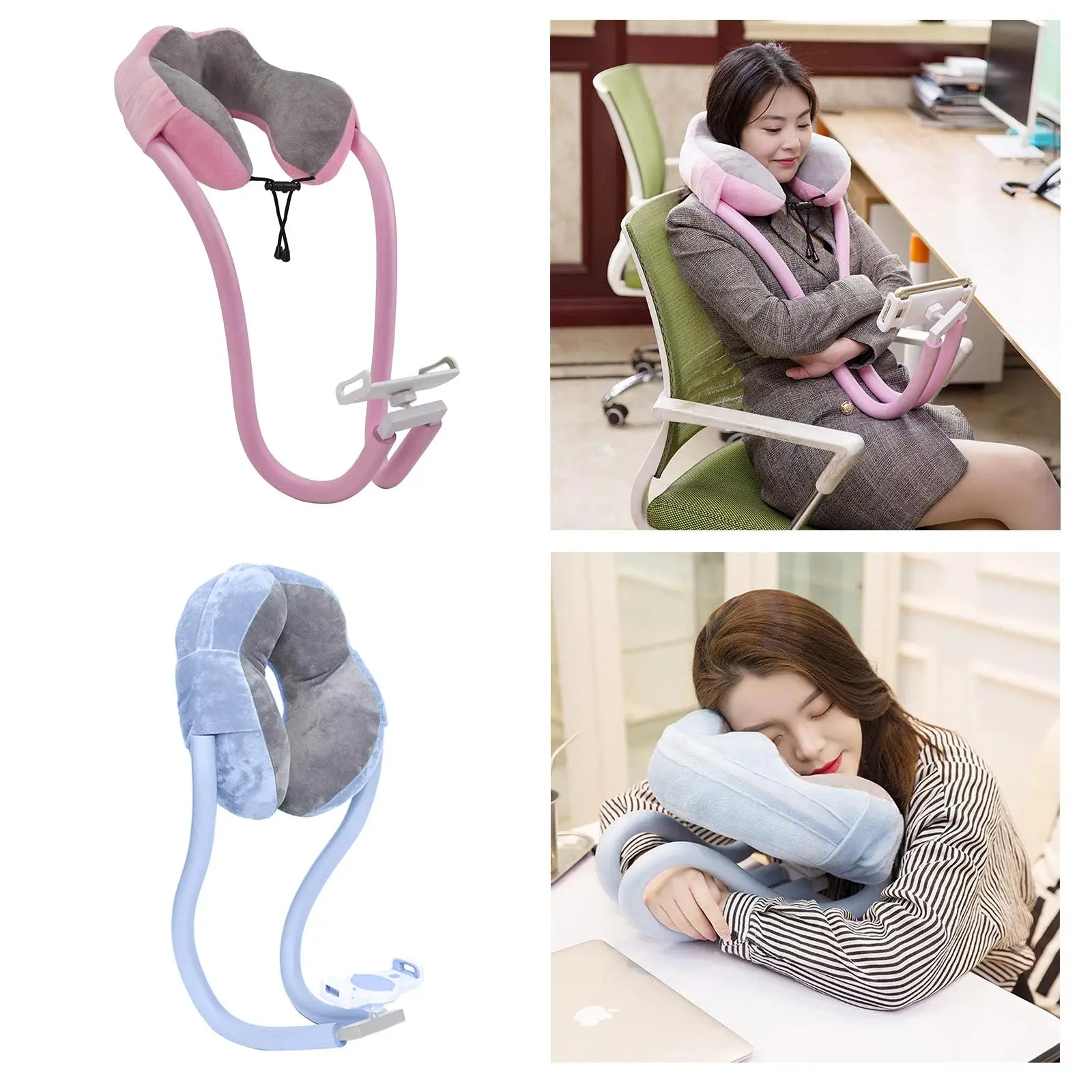 Neck Pillow with Phone Holder, Travel Pillows for Sleeping , Portable
