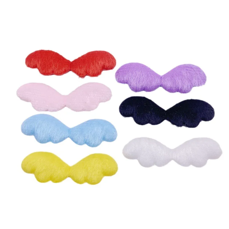 42Pcs 6x2CM Filz Engel Flügel Gepolsterte Applikationen Für Kinder Hut Nähen DIY Stirnband Haar Clip Zubehör patches – Detail 5