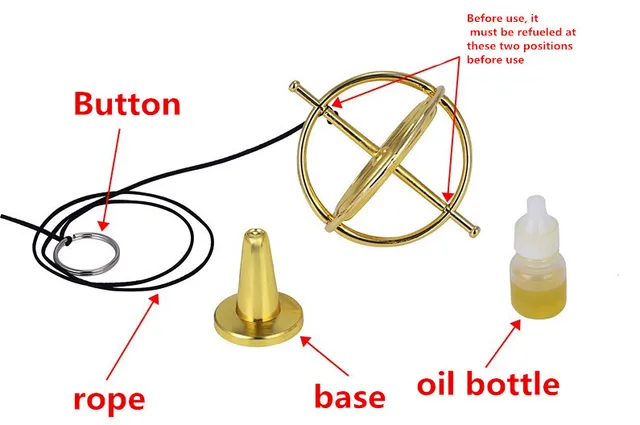 Gyroskop Balance Spielzeug Aus Legierung - Goldenes Physik-Spielzeug Für Erwachsene