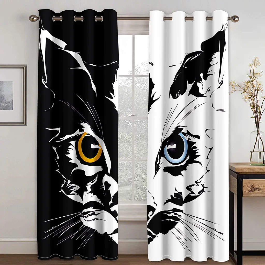 

3D Animal Digital Art Psychedelic Dream Catcher Lion Wolf Pattern Thin Semi-Shading Window Curtain for Bedroom Living Room Hook