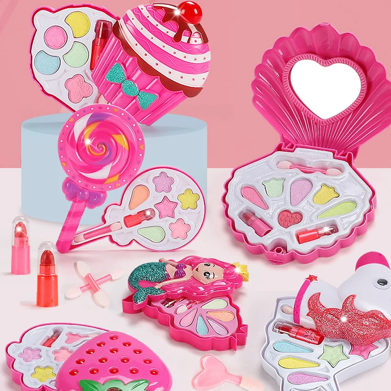 Simulation Girl Pretend Princess Makeup Toys Play House Children's Cosmetics  Lipstick Eyeshadow Set For Kids Party Cosplay Game 2