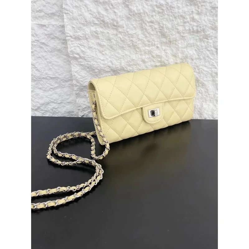 Women's Mini Crossbody Bag with Diamond Lattice Chain High Sense Small Square Bag New Trendy Ins Style Wallet
