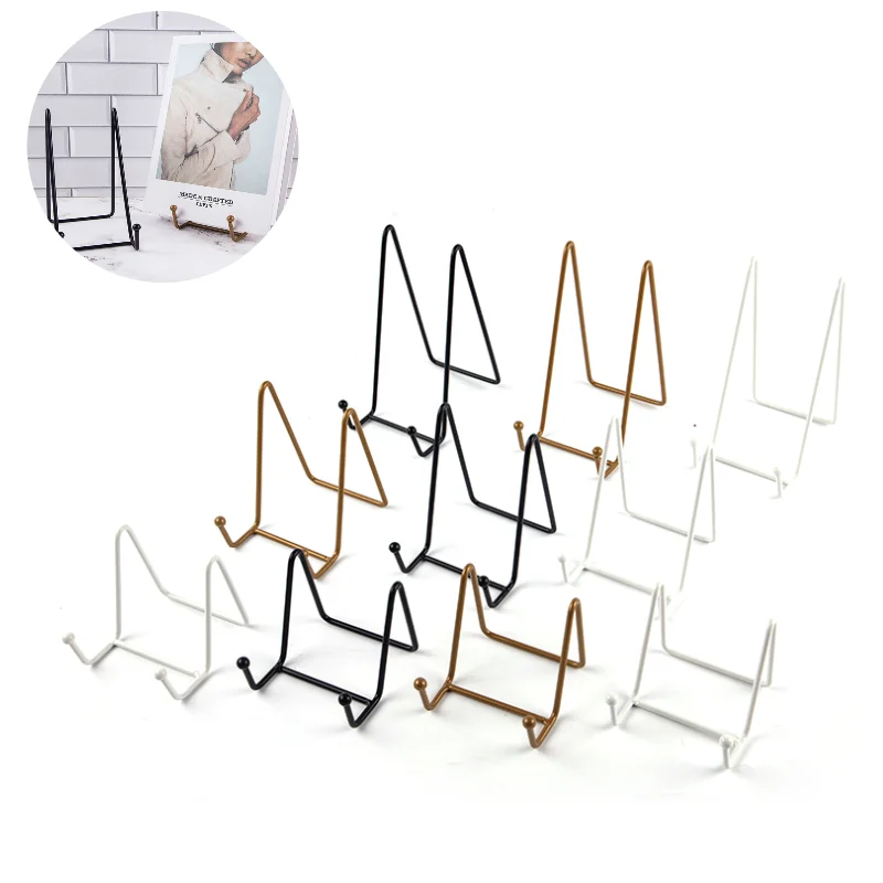 Plate Display Stand Metal Plate Stands Holder Display Pictures Frame Photo Decorative Dish Tabletop Arts plate display stand