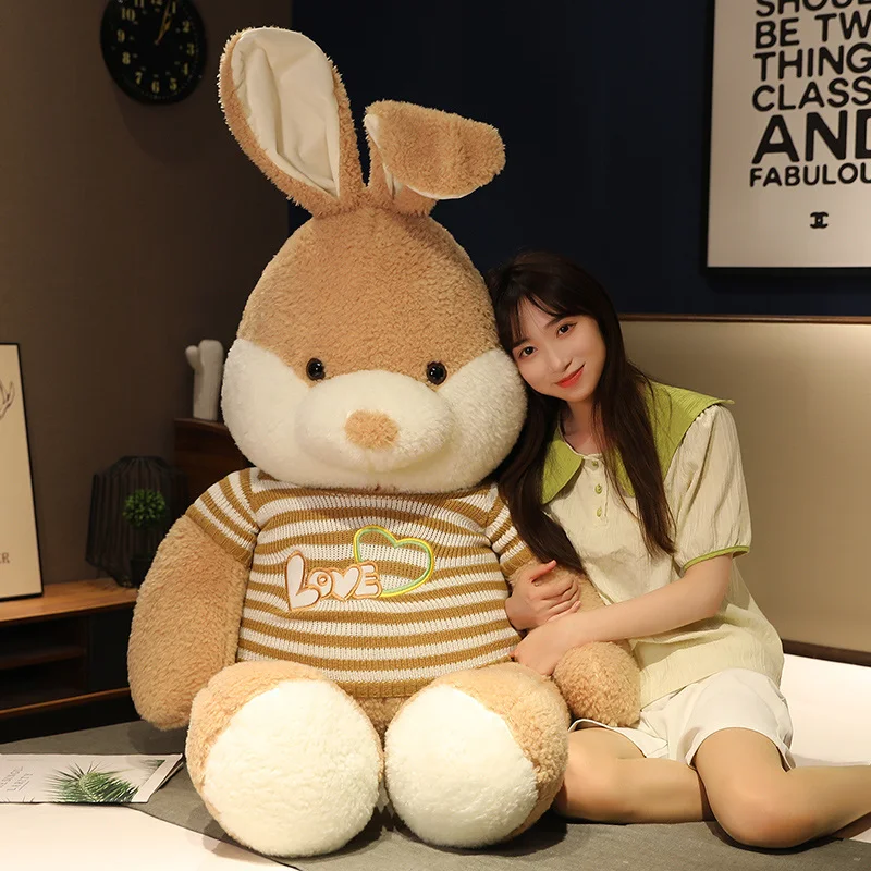 

Kawaii Toys Stuffed Animal Bunny Toy Cute Rabbit with Sweater Soft Baby Doll High Quality Sleep Pillow Cushion Lovers Nice Gifts