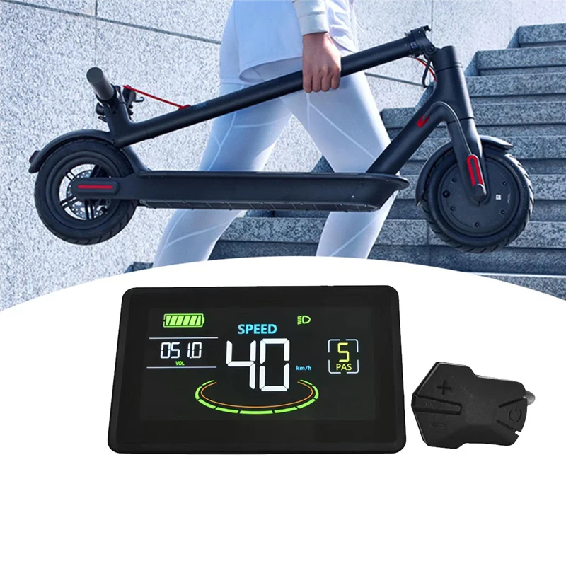 XZLL H6C Electric Bike LCD Display Meter 24V-60V E Scooter LCD Panel Color Screen with USB UART for Electric Bike(5PIN)