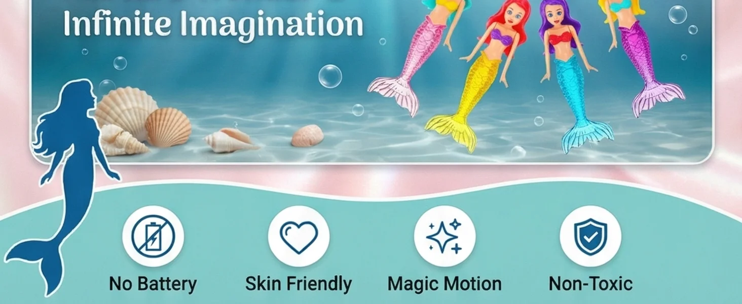 High-Quality Mermaid Diving Toys, Mermaid Bathtub Toys, Mermaid Swimming Pool Toys, Children's Boys' & Girls' Adult Swimming Pool Games