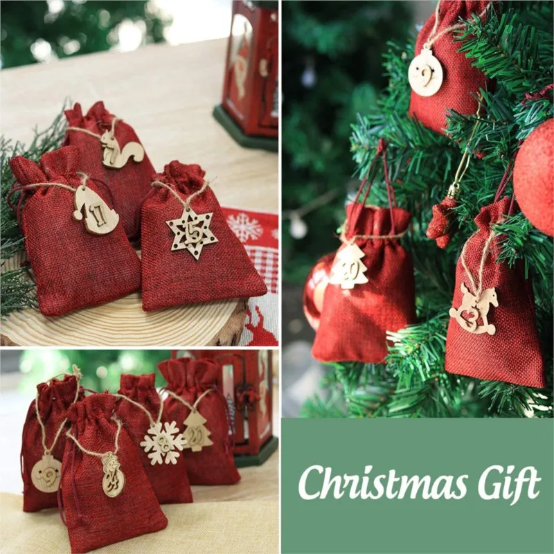 Christmas Advent Calendar 24pcs Christmas Advent Calendar Bags