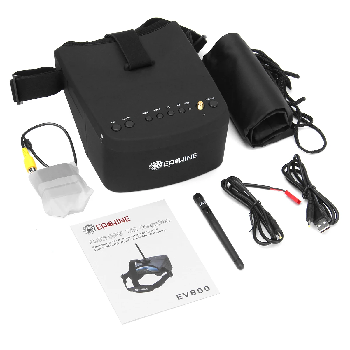 FPV Goggles with 5 Inch HD Screen and 40CH Receiver for RC Drone